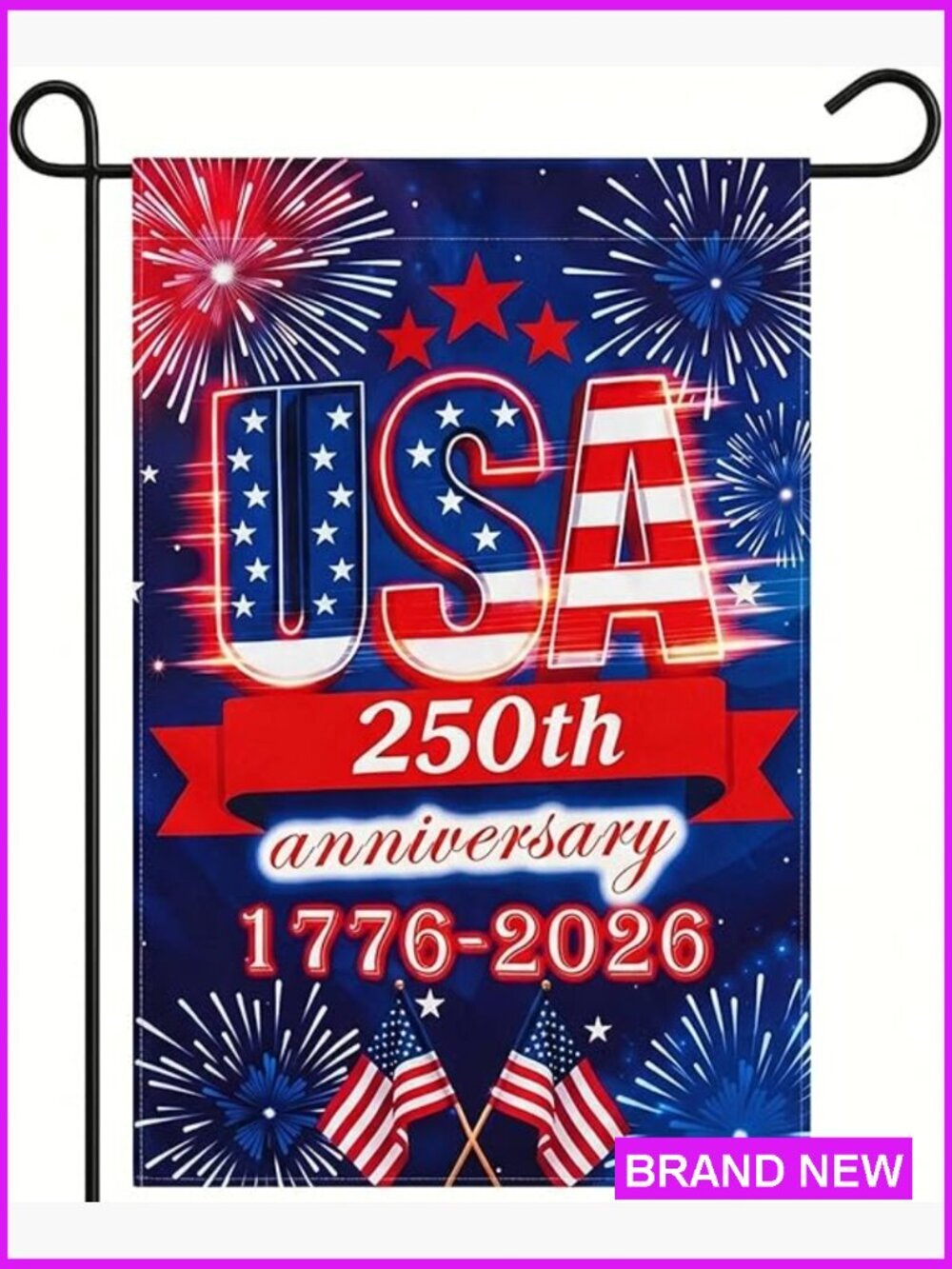 USA 250th Anniversary Garden Flag Double Sided 3-Ply Premium Outdoor Patriotic